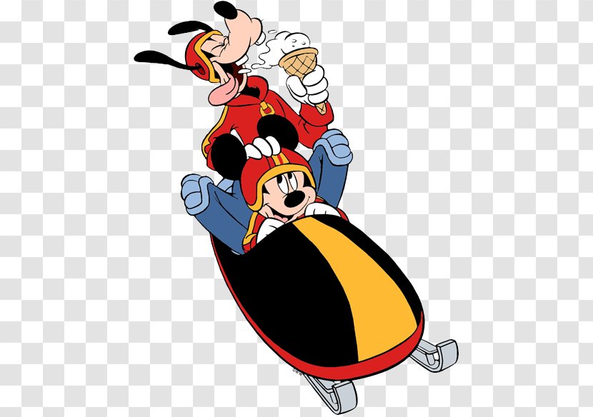 Mickey Mouse Bobsleigh At The 2018 Olympic Winter Games Goofy Clip Art - Disney Transparent PNG