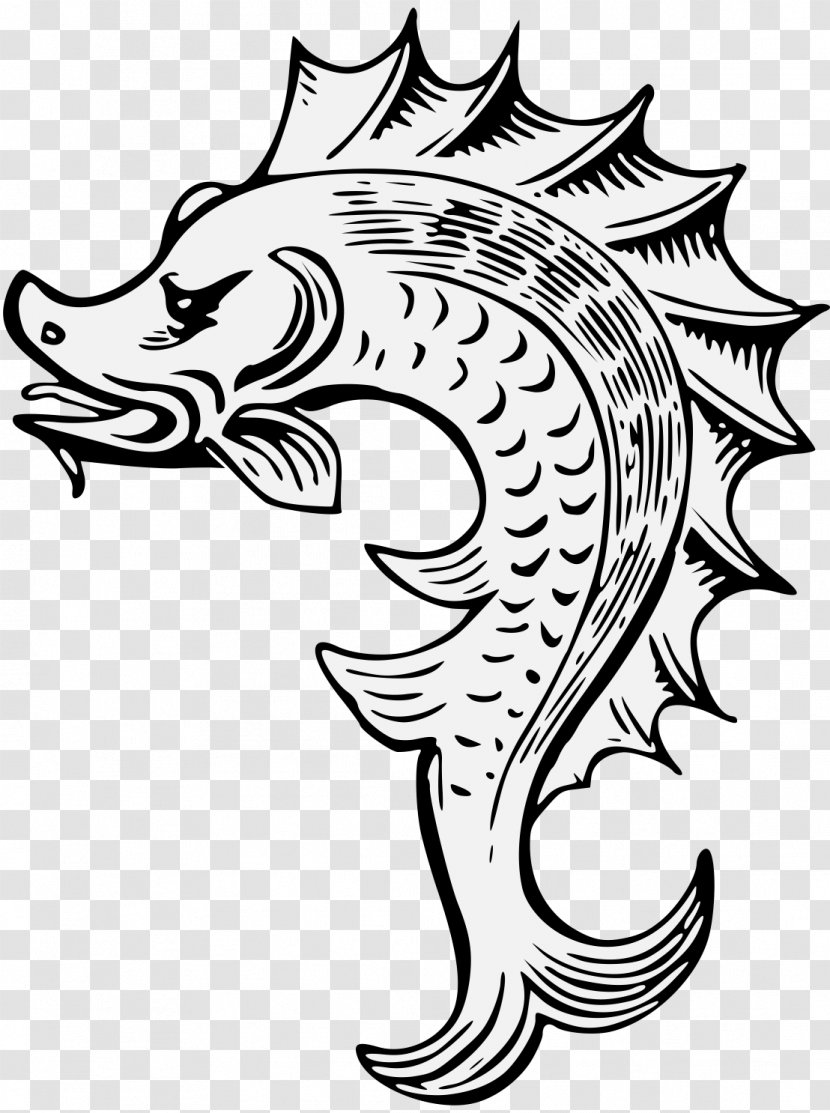 Heraldry Line Art Clip - Mosaic - Dolphin Transparent PNG