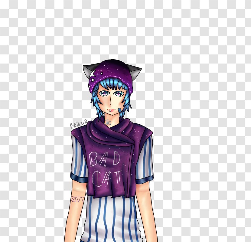T-shirt Character Cartoon Sleeve - Violet Transparent PNG