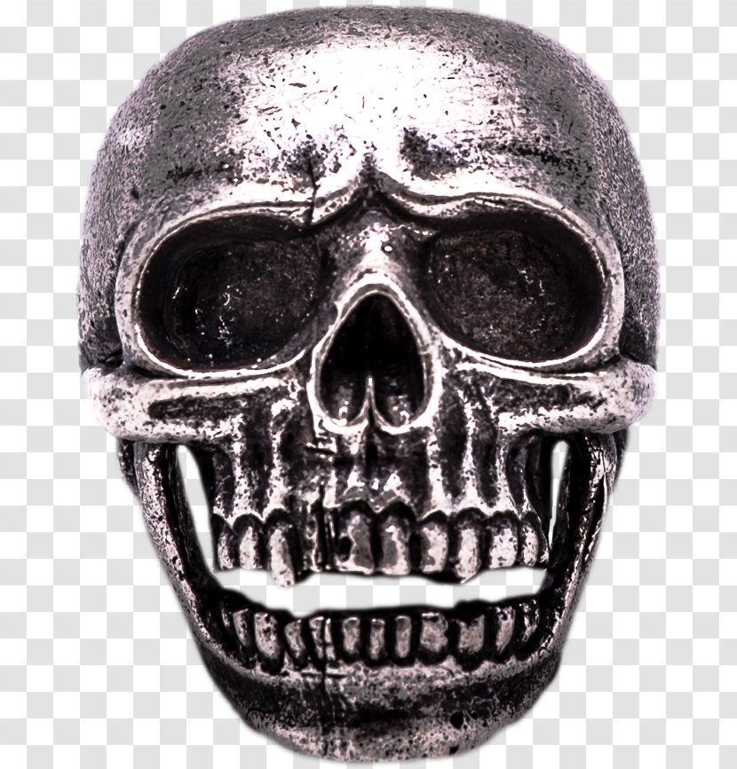 Skull Ring Accessory For Buccaneer Fancy Dress Silver Engraving - Face Transparent PNG