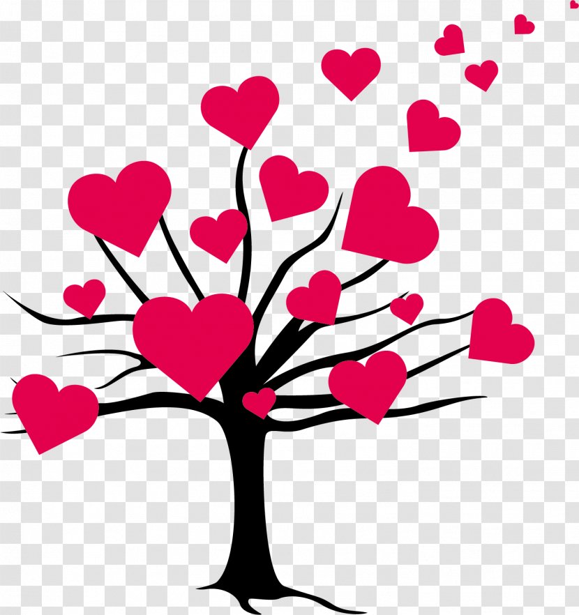 Heart Tree Wall Decal Shower - Flower - Heart-shaped Transparent PNG