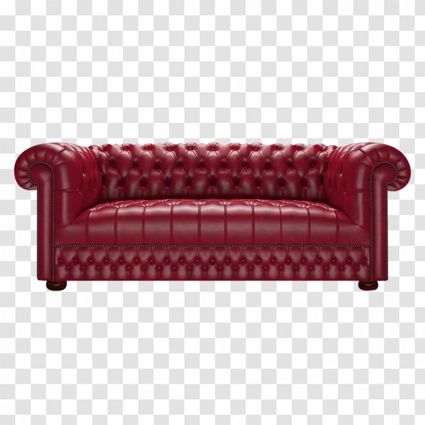 Couch Chair Furniture Chesterfield Leather - Red Transparent PNG