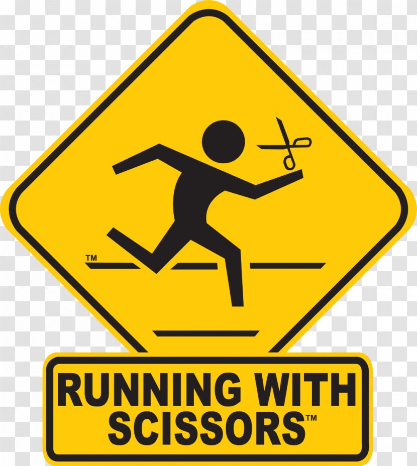 Running With Scissors Postal Clip Art - Sign - Logo Transparent PNG