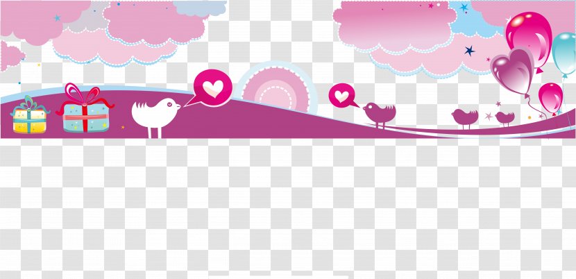 Web Banner Cuteness Heart - Vector Pink Chick Transparent PNG