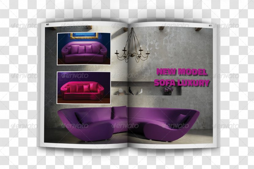 Brand Purple - Violet - Stylish Indesign Magazine Template Transparent PNG