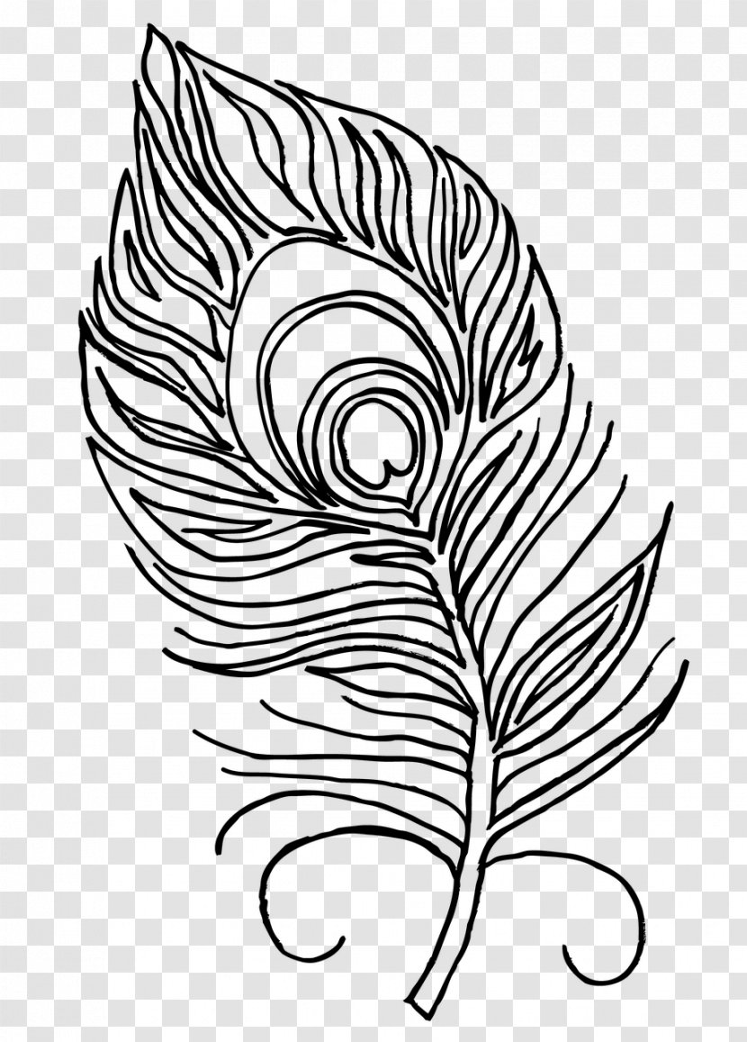 Coloring Book Feather Peafowl - Color Transparent PNG