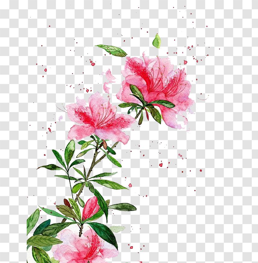 Watercolor: Flowers Watercolor Painting Chinese Art Landscape - Rose Family Transparent PNG