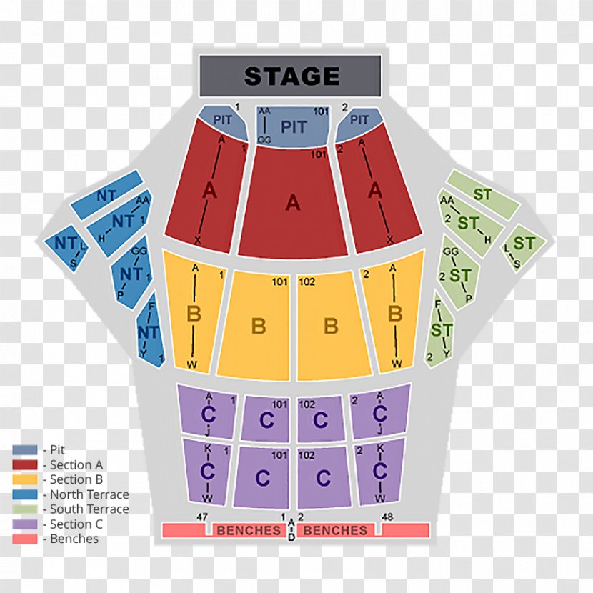 The Greek Theatre Flicker World Tour Theater Seating Plan - Los Angeles - Cinema Seats Transparent PNG
