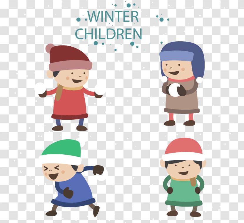 Euclidean Vector Child Winter Illustration - Naughty Little Children Transparent PNG