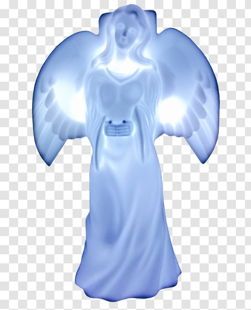 Angel Solar Power Light Statue Cross - Shoulder Transparent PNG