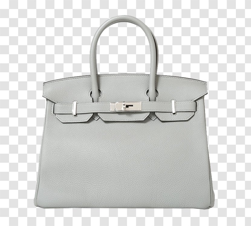 Tote Bag Hermès Handbag Birkin - Fashion Accessory - HERMES (Hermes) 4Z Gull Gray Leather Silver Buckle Transparent PNG