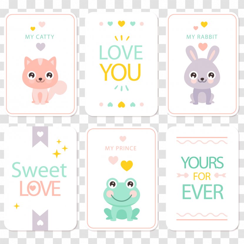 Vector Cute Animal Card - Pink - Cuteness Transparent PNG