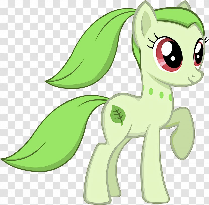 Green Cartoon Horse Pony Fictional Character - Leaf Grass Transparent PNG