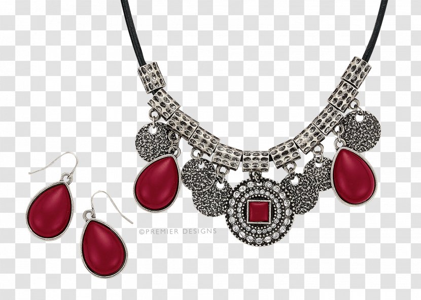 Necklace Earring Ruby Jewellery Chain - Color Transparent PNG