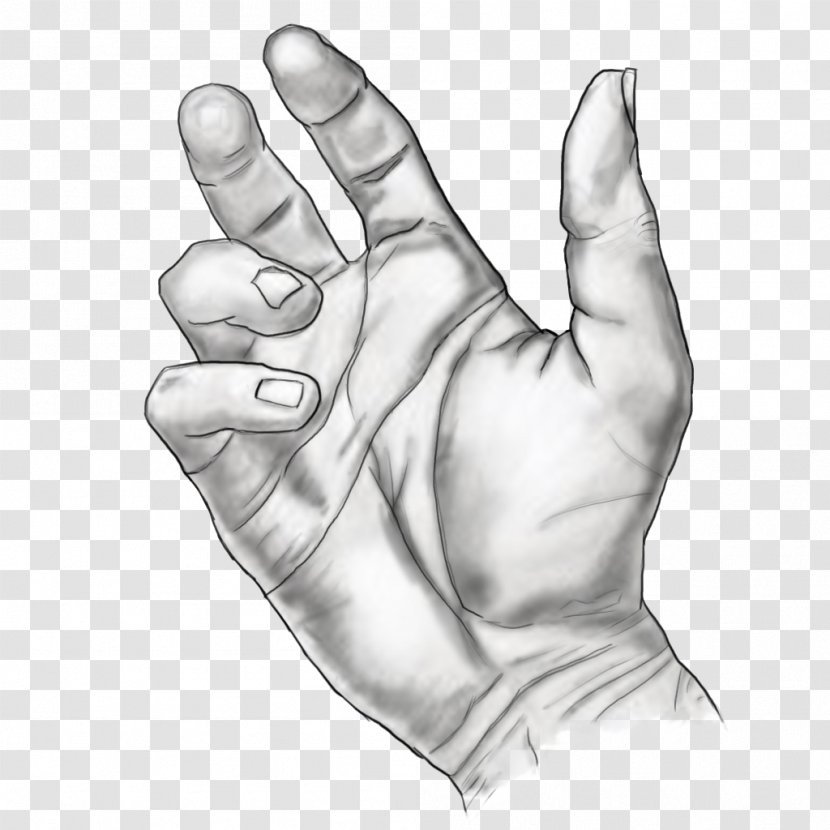 Thumb Drawing Hand Model Sketch - Finger Transparent PNG