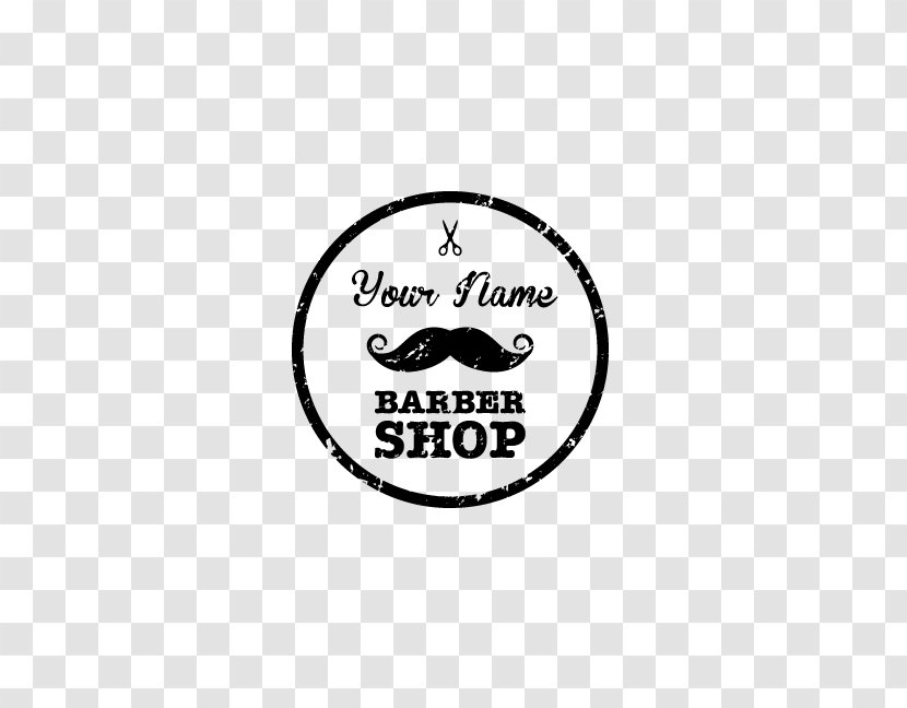 Barber Logo Comb Graphic Design - Oval - Moustache Transparent PNG