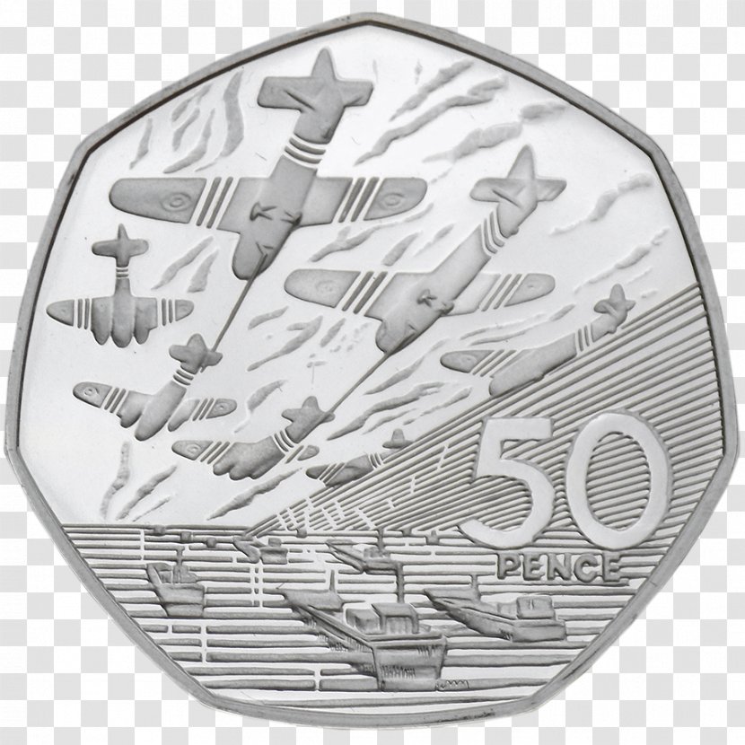 The Royal Mint Fifty Pence Uncirculated Coin D-Day - Barclaycard Illustration Transparent PNG