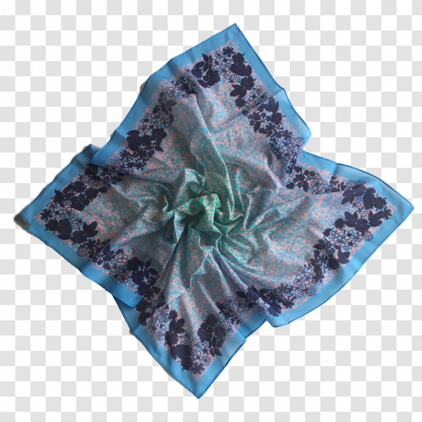Silk Scarf Foulard Blue Modaali - Textile Printing - Berries Transparent PNG