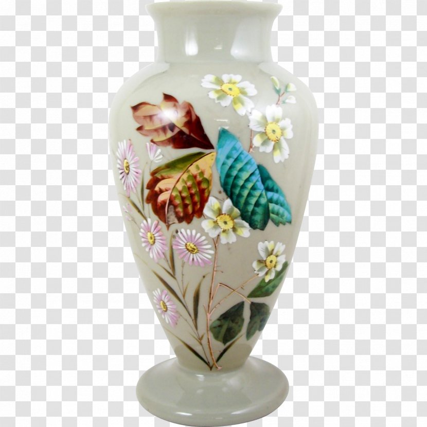 Vase Opaline Glass Paint Ceramic - Art - Hand Painted Flowers Transparent PNG