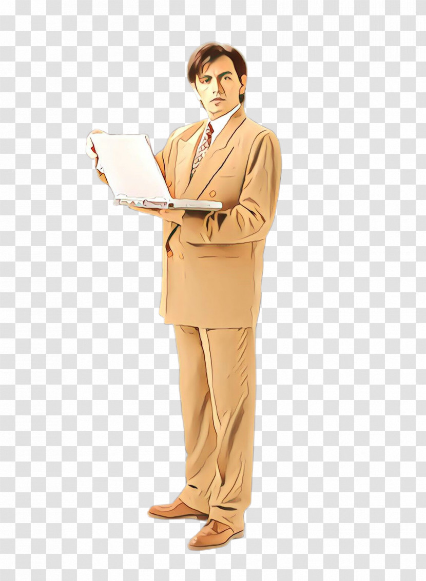 Standing Clothing Beige Suit Costume Transparent PNG