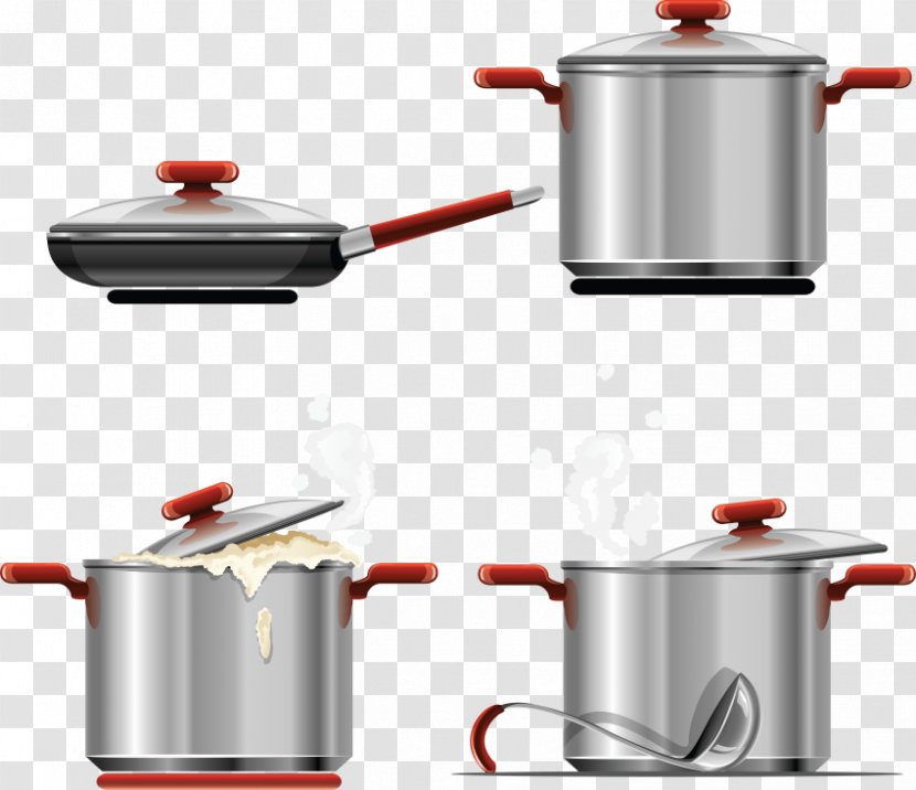 Vector Graphics Cookware Olla Frying Pan Cooking - Small Appliance Transparent PNG