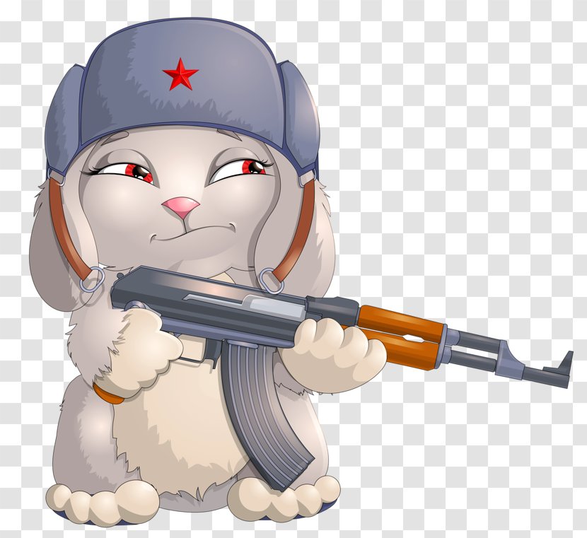 European Rabbit Firearm Illustration - Gun Bunny Transparent PNG