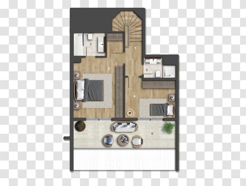 Terrace Floor Plan House Bedroom Hall - Bathroom - Koy Transparent PNG