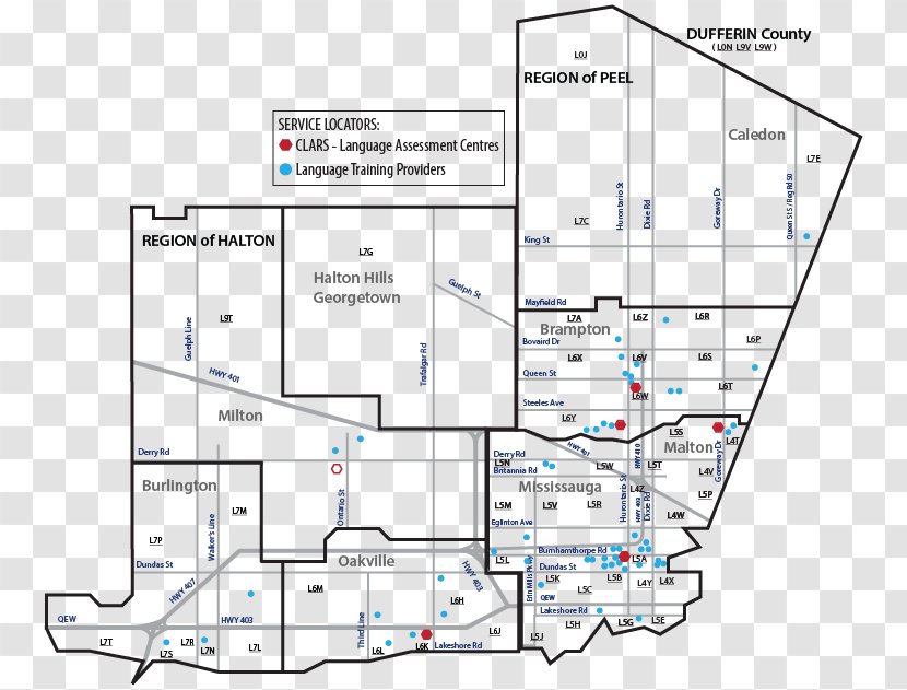 Dufferin-Peel Catholic District School Board Dufferin County Peel Milton Halton - Map Transparent PNG
