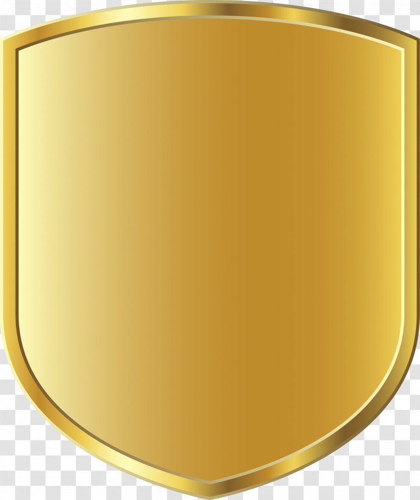 Badge Clip Art - Lapel Pin - Golden Shining Shield Transparent PNG