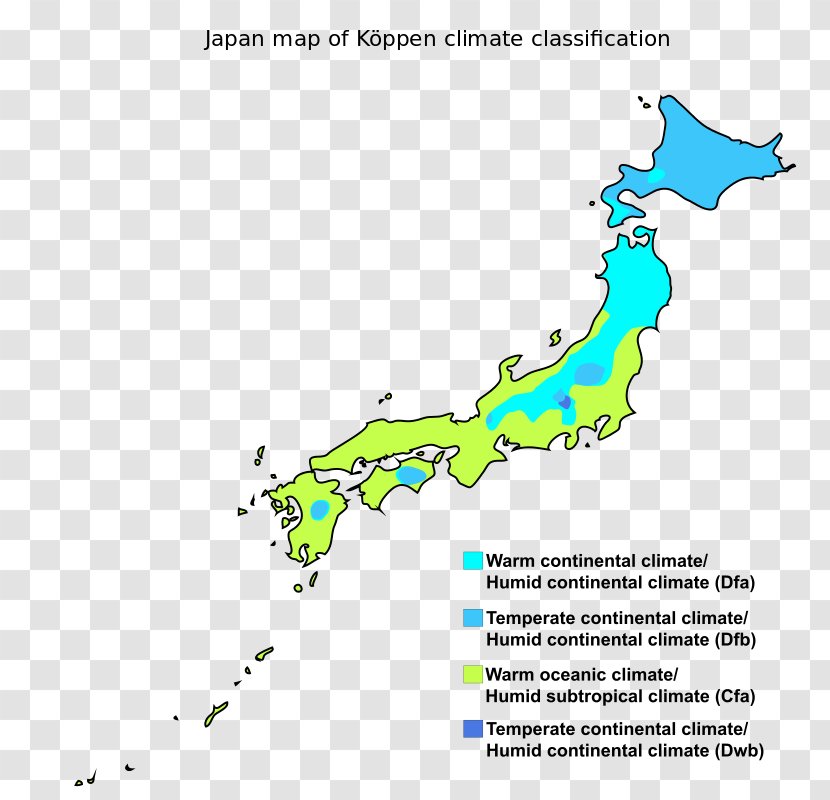 Japan Köppen Climate Classification Geography Humid Subtropical - Map Transparent PNG
