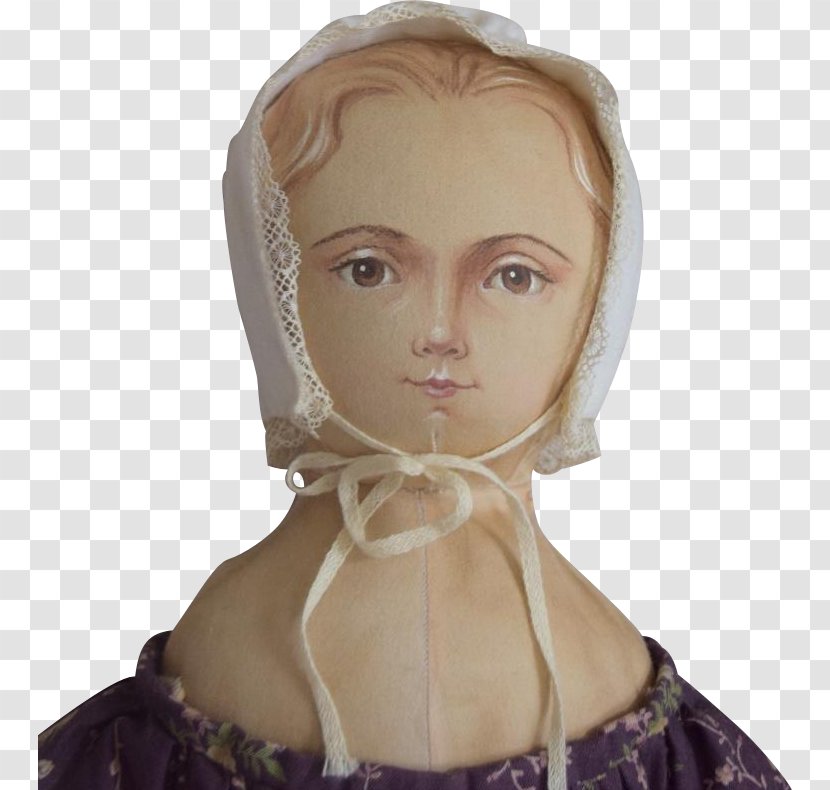 OOAK Art Doll Rag Textile - Head Transparent PNG