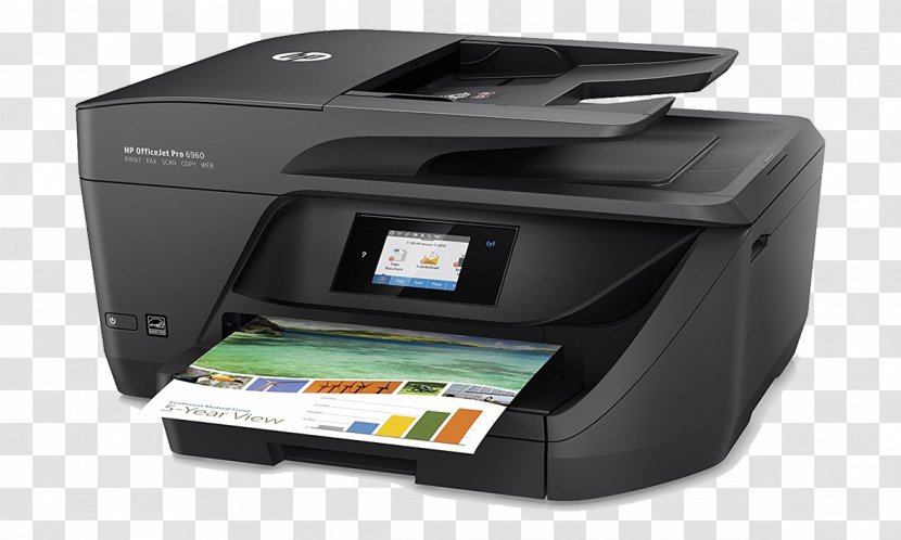 Hewlett-Packard Multi-function Printer HP Officejet Pro 6960 All-in-One Colour Ink-jet - Hewlettpackard - Multifunction PrinterItalian / ItalyHewlett-packard Transparent PNG