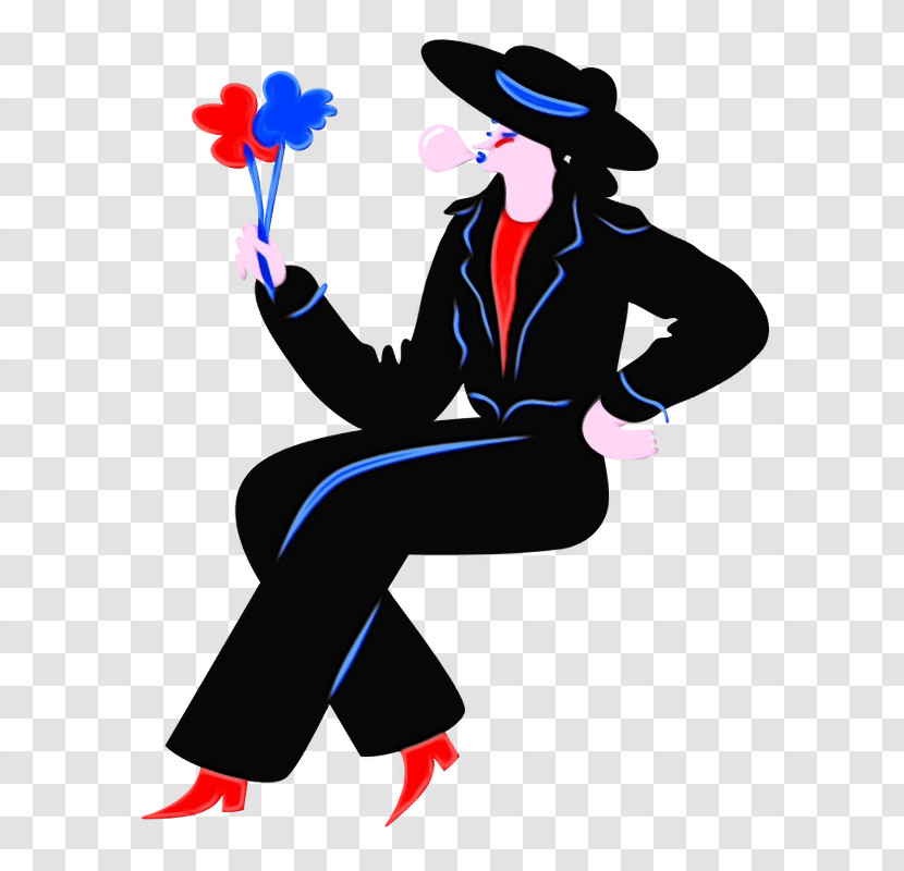 Joint Character Hat Sitting Flower Transparent PNG