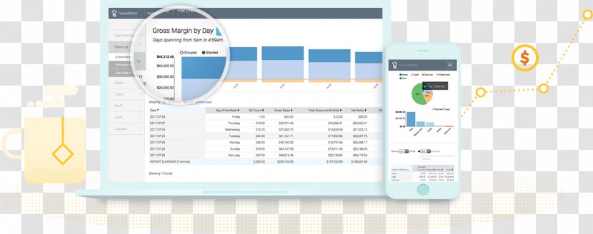 Restaurant Point Of Sale TouchBistro Inc. Sales Business - Food - Menu Analytics Transparent PNG