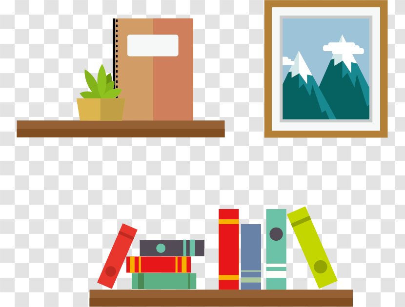 Bookcase Shelf - Brand - Vector Books Transparent PNG