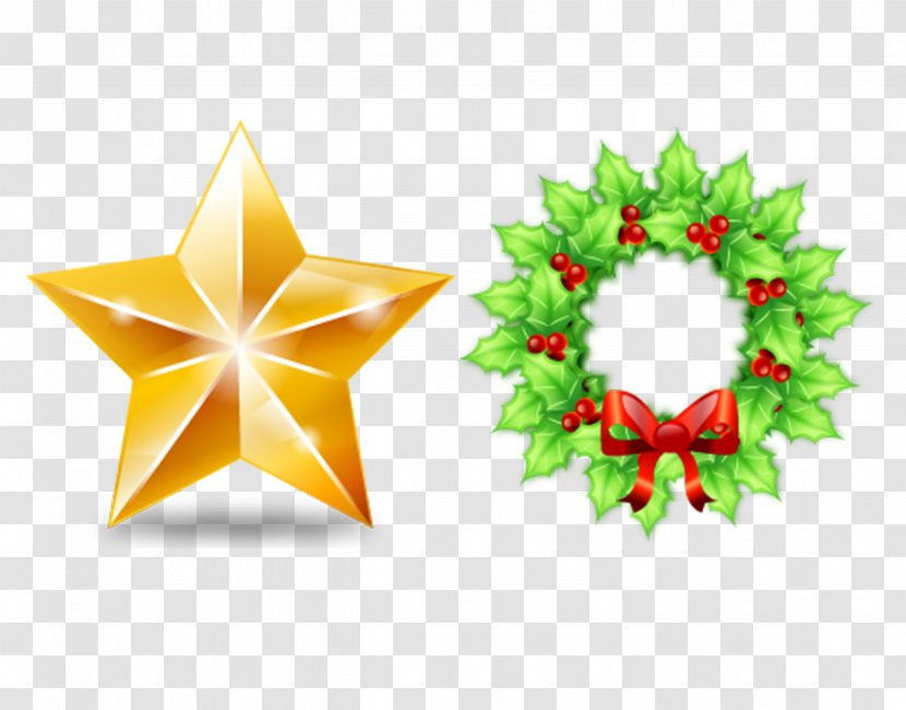 Christmas Wreath Icon - Star Of Bethlehem - Hand-painted Garlands Transparent PNG