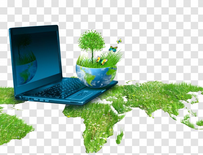 Electronic Waste Computer Recycling Management - Environmentally Friendly - Floral Laptop Stock Photos Transparent PNG