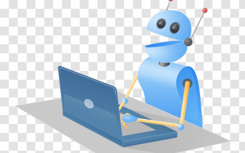 Robot Chatbot Desk Computer - Blue Transparent PNG