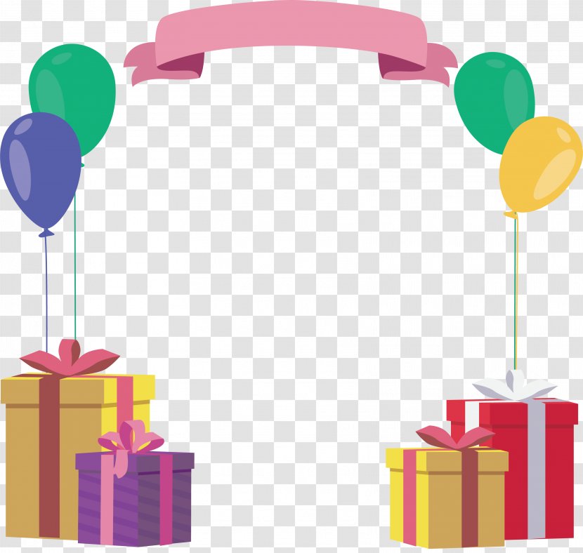 Birthday Gift - Balloon - Box BALLOON Frame Transparent PNG