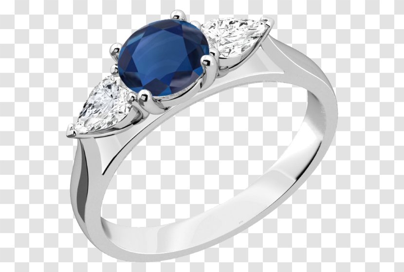 Sapphire Engagement Ring Diamond Cut - Trilliant - All Gold Rings For Girls Transparent PNG