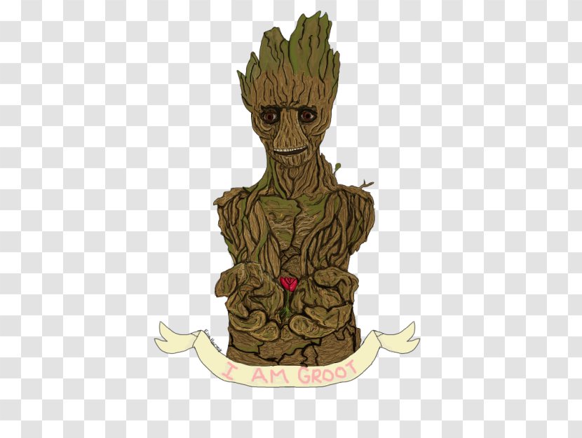 Animated Cartoon Tree Figurine Legendary Creature - Art - I Am Groot Transparent PNG