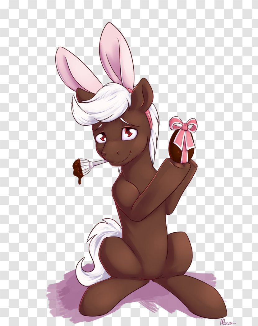 Rabbit Easter Bunny Macropods Horse Illustration - Heart - Cute Animals Eating Chocolate Transparent PNG