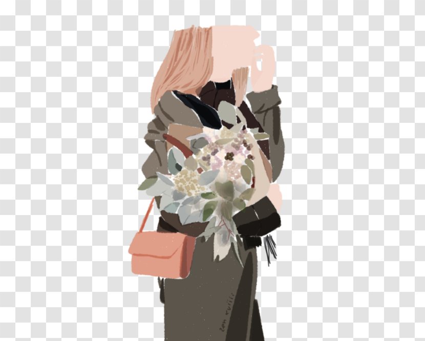 Flower Bouquet Cut Flowers Floral Design - Shoulder Transparent PNG