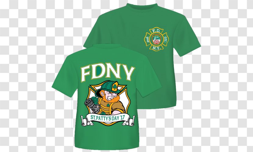 T-shirt New York City Fire Department Saint Patrick's Day Clothing - Green Transparent PNG