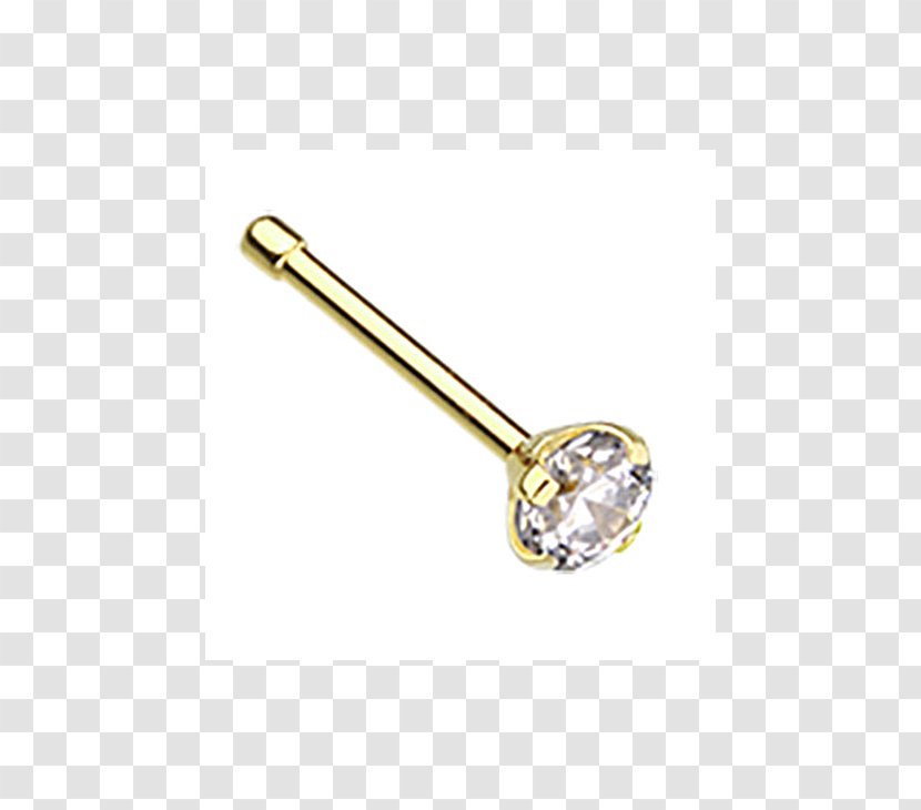 Earring Nose Piercing Gold Prong Setting - Body Jewelry Transparent PNG