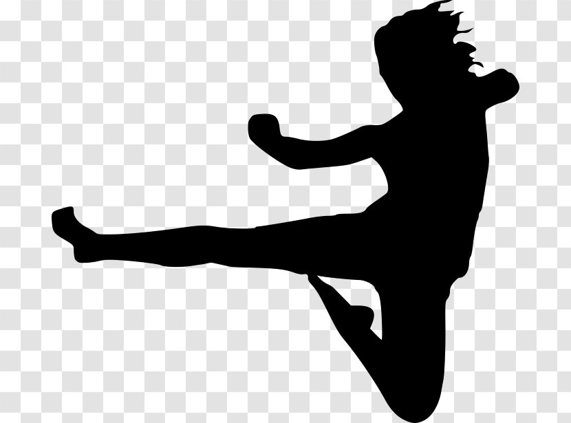 World Cartoon - Flying Kick - Athletic Dance Move Silhouette Transparent PNG