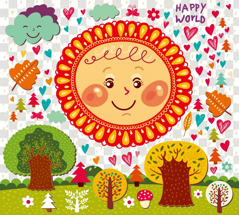 2018 MINI Cooper Flower - Fruit - Hand Painted Smiling Sun Park Landscape Vector Transparent PNG