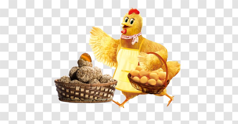 Chicken Egg Basket - Hen Carrying A Of Eggs Transparent PNG