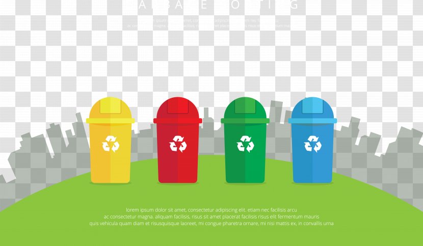 Waste Recycling Garbage Truck Disposal Unit Bin Bag - Bottle - Vector Color Recyclable Trash Can Transparent PNG
