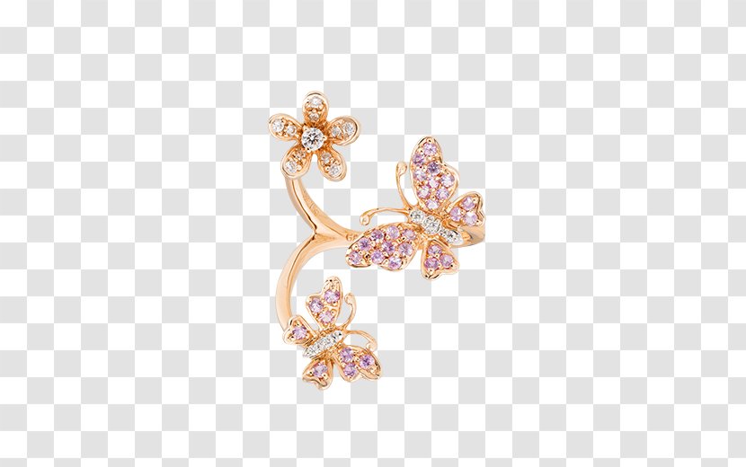 Earring Body Jewellery Brooch - Butterfly Ring Transparent PNG